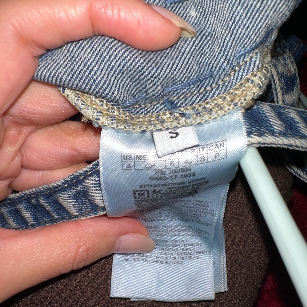 Guess Pearl Denim Bustier Top S - Picture 6 of 9